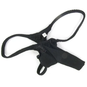 K494 D String Tanga schmale Taille konturiert Ärmel Blase Netz Wabennetz - Bild 1 von 15