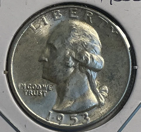 1953-D Washington Quarter BU 90% Silver-Free Shipping - NICE COIN - P10-22 Cover
