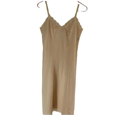 复古 80 年代 Olga 尼龙花边全睡眠礼服懒人连衣裙内衣女式 34 — 第 1/4 张图片