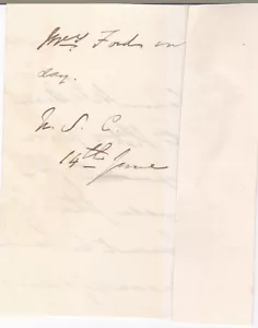 GEN. SIR WILLIAM FENWICK c1859 AUTOGRAPH NOTE - CRIMEAN WAR & LT GOV NOVA SCOTIA - Bild 1 von 2
