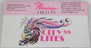 VTG 1988 FLAMINGO HOTEL CASINO CITY LITES BURLESQUE SHOWGIRLS SOUVENIR MENU - Picture 1 of 4