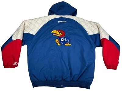 Chaqueta deportiva acolchada Jayhawks de colección para hombre XXL 90s Starter Kansas University Foto 1 de 4