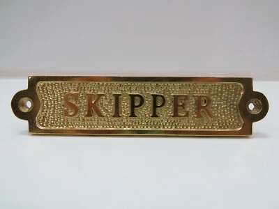 1+1/4 x 5+1/2 pulgadas enchapado en aluminio con letrero de latón "patrón" - (B5C291) Foto 1 de 3