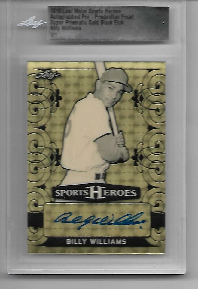 Billy Williams Leaf Sport Heroes GOLD Black Etch Superfractor Auto 1/1 Autograph - Image 1 of 2