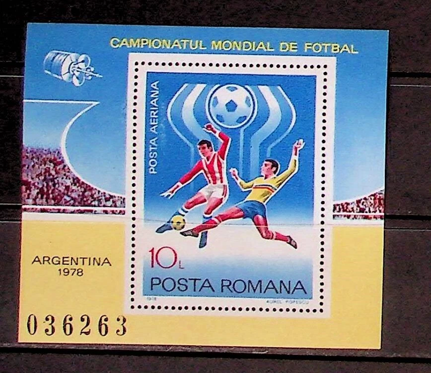 ROMANIA Sc C222 NH SOUVENIR SHEET OF 1978 - SOCCER WORLD CUP - Image 1 of 1