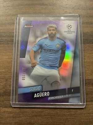 Sergio Aguero 2019-20 Topps Finest UEFA Purple Refractor /250 - Image 1 of 2