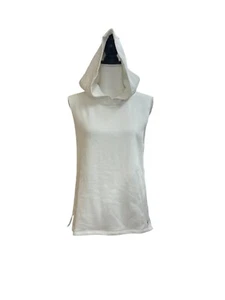 Under Armour Hoodie Sweatshirt Women's M White Terry Performance Logo Sleeveless - Picture 1 of 8