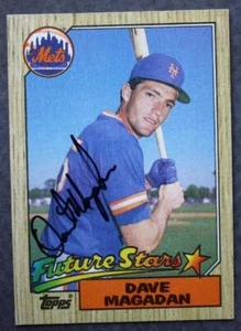Tarjeta de béisbol Topps de la estrella de los Mets de Nueva York Dave Magadan autografiada firmada 1987--- - Imagen 1 de 1