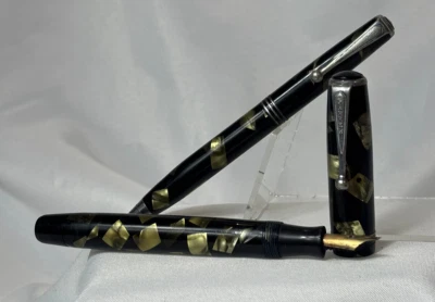 Juego de 15 bolígrafos y lápices Parker Challenger Deluxe de 1930 clip de bola de 3 anillos mármol verde Foto 1 de 4