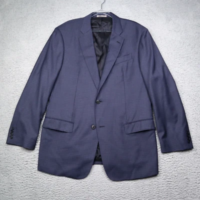 Armani Collezioni G Line Blazer Super 150's Blue Check Jacket Mens Size 44 - Image 1 of 4