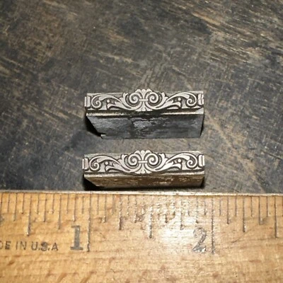 Print Block “ Ornamental Borders “ Lead Block, Nice Lines! Thin Lead Blocks - Image 1 of 4
