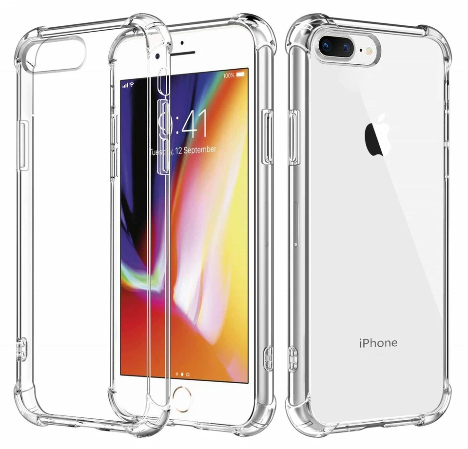 Funda protectora híbrida de TPU transparente delgada a prueba de golpes para iPhone 7 e iPhone 8  Foto 1 de 1
