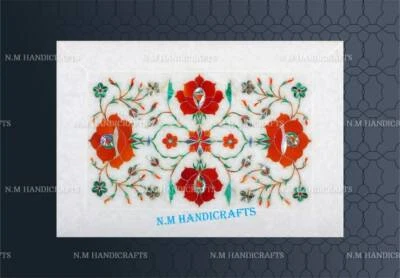 Marble Serving Tray Carnelian Stone Inlaid Kitchen serving tray kitchen décor  - Image 1 of 4