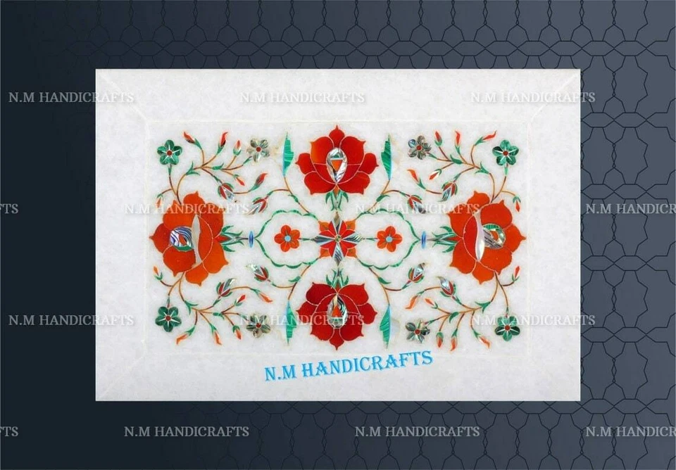 Marble Serving Tray Carnelian Stone Inlaid Kitchen serving tray kitchen décor  - Image 1 of 4