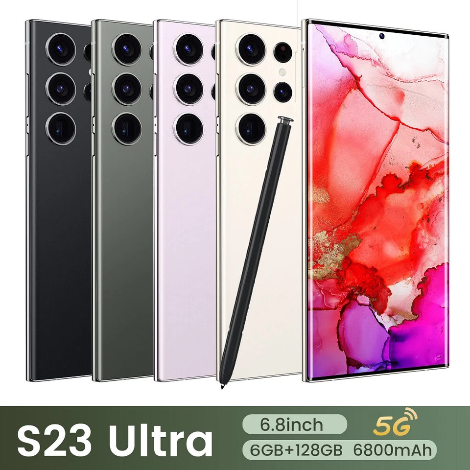 Smartphone S23 Ultra sbloccato Android cellulare 128GB dual SIM nuovo sigillato - Immagine 1 di 4