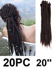20PC AOSOME SYNTHETIC DREADLOCKS EXTENSIONS - 20'' - DARK BROWN