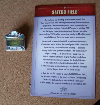 Safeco Park Field photo pin / card Seattle Mariners W&W Willabee & Ward 42140 - Image 1 of 4
