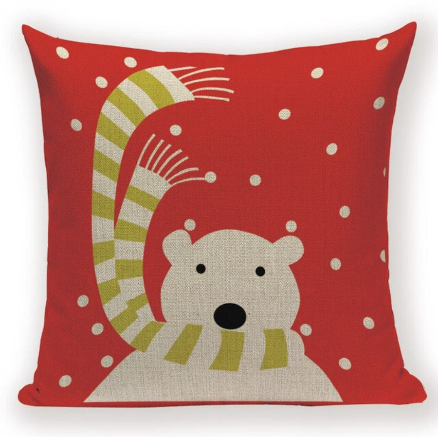 Capa de travesseiro Polar Bear Face X7 inverno dezembro presente santo  - Imagem 1 de 4