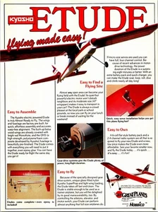 Kyosho Etude Electric RC Plane Print Ad Wall Art Decor ARF - Picture 1 of 1