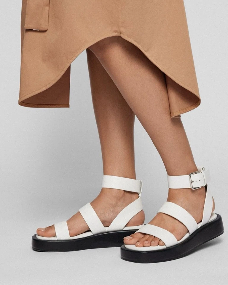 Sandalias de plataforma de gladiador de cuero con tiras escarlata Hugo Boss talla 10 (40) Foto 1 de 4