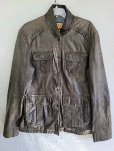 Hugo Boss Orange  Men's  Brown  Lambskin LeTher Field Jacket 40R Casual Luxe - Picture 1 of 17