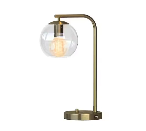HB Frazier 21.5 in. Antique Brass Table Lamp with USB Port - Image 1 of 1