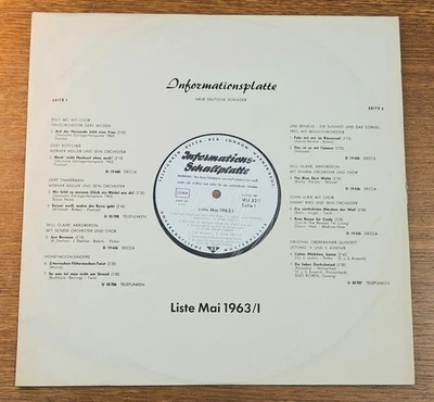 TELDEC Informationsplatte PROMO ONLY LP Mai 1963 OBERKRAINER AVSENIK Billy Mo ++ - Bild 1 von 4