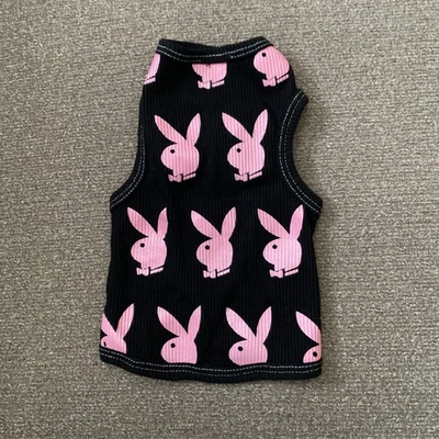 Pet Accessories Playboy Bunny Dog Shirt Black & Pink Sparkle Small - Image 1 of 4