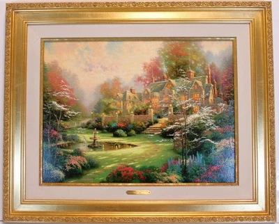 托马斯·金凯德画布手工签名 RENAISSANCE ED 1998 Gardens Beyond Spring Gate — 第 1/4 张图片