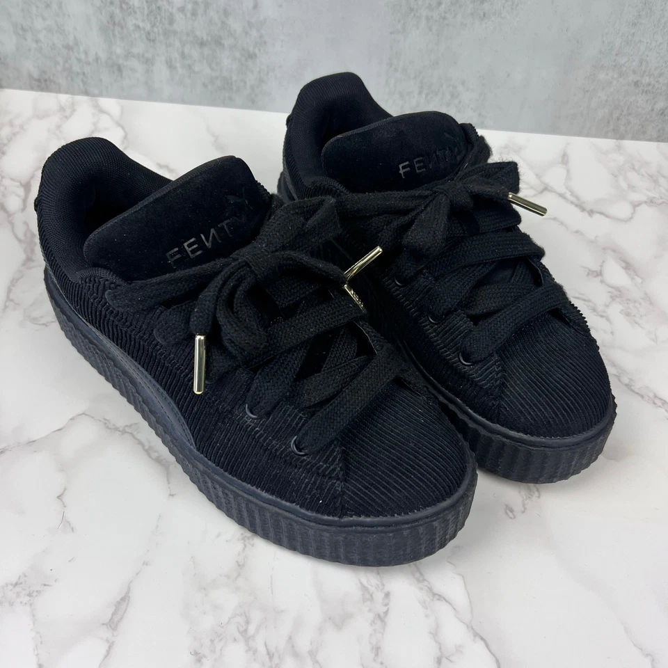 Puma x Fenty by Rihanna Black Corduroy Creeper Phatty Sneakers Women’s 7.5 - Image 1 of 4