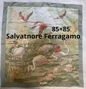Salvatore Ferragamo Scarf Flamingo Pattern Summer Price 8/15 - Picture 1 of 10