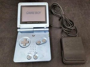 B258 Nintendo Gameboy Advance SP console Pearl Blue Japan GBA w/adapter - Picture 1 of 10