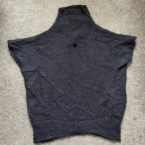 Suéter Chaleco Cuello Tortuga Azul Tejido Lana Alpaca Alta Costura Diaria Azul - Imagen 1 de 8