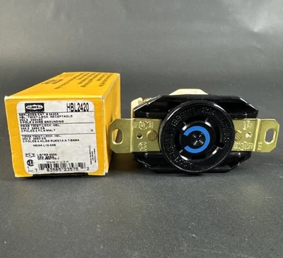 Hubbell HBL2420 Twist-Lock Receptacle 3-pole 4-wire Grounding 20A 250VAC NOB - Image 1 of 4