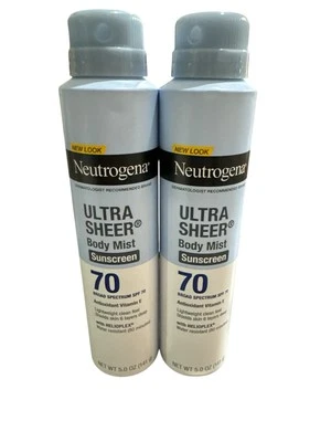 Spray protector solar Neutrogena Sheer Body Mist FPS 70 5 oz. Lote de 2 12/26 Foto 1 de 4