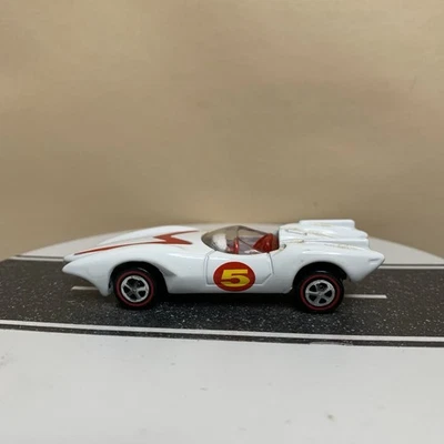 CUSTOM Johnny Lightning Speed Racer Mach 5 White/Red w/Redline Wheels 1:64 NM - Image 1 of 4