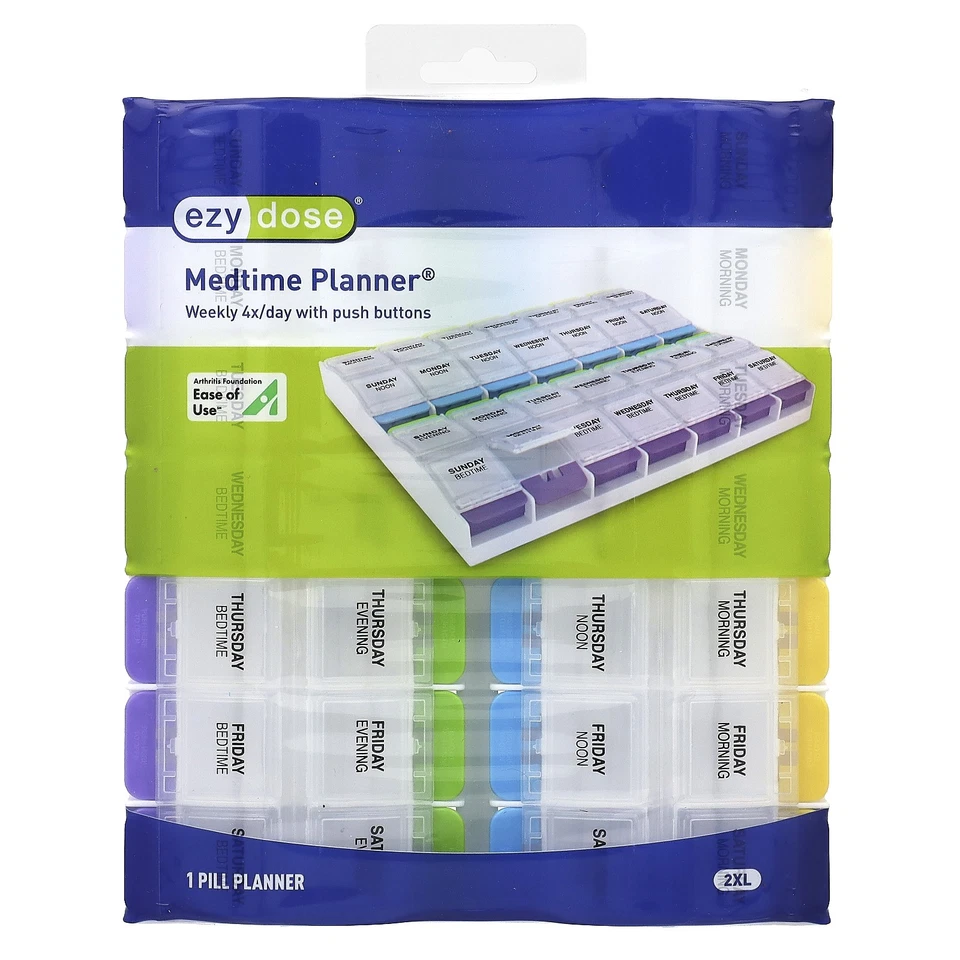 EZY Dose Push Button Medtime Planner Large 1ct 025715675831s1005