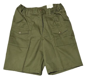 Vintage Boy Scouts of America Cargo Hiking Uniform Green Shorts Size 34 - Picture 1 of 12