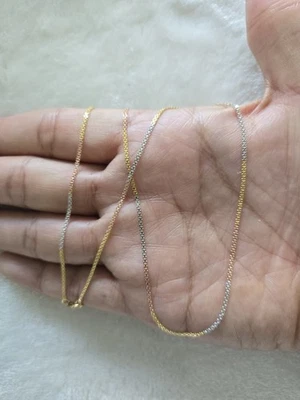 Brand New Solid 18K Tri-color Gold Chain Necklace - Image 1 of 3