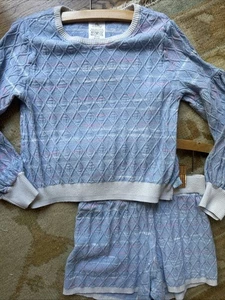 Disney Frozen Blue Cozy Pajama Set Girls Size 7/8 - Picture 1 of 7