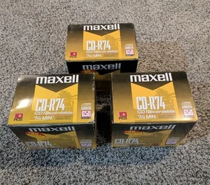 Disque compact Maxell CD-R74 650 Mo enregistrable 74 min neuf scellé (30 pièces) - Photo 1/4
