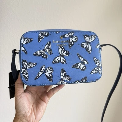 Kate Spade Staci Butterfly Sky Printed Mini Camera Bag Blue Multi KB521 - Image 1 of 4