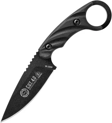 TOPS CUT Herramienta Utilitaria de Combate Negro CUT40A 4.25" Negro Carbono Cuchillo Fijo Micarta Foto 1 de 4