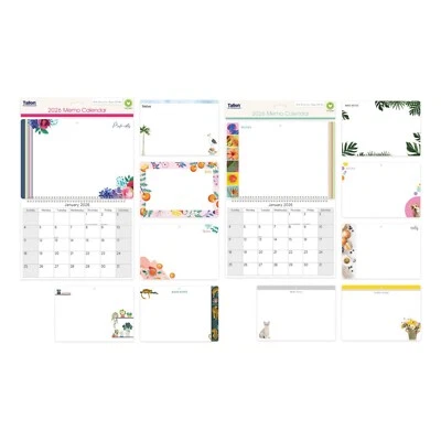 2026 Memo Calendar Family Wall Planner Illustrated Board Organiser & Pen - Image 1 of 4