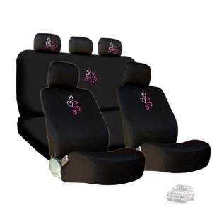 For Kia Deluxe Pink Heart Car Seat Covers and Headrest Covers Full Set - Picture 1 of 7