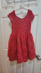 JOYFOLIE GIRLS SIZE 10  RED LACE DRESS. EUC!! MIA JOY CHRISTMAS DRESS - Picture 1 of 9