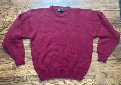 Suéter Tejido Eddie Bauer Vintage Años 80 Para Hombre XL Lana Mohair Rojo Grueso Foto 1 de 4