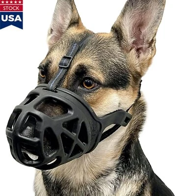 Adjustable Muzzle A Breathable Basket Mask For Large Dogs To Stop Barking USA - Image 1 of 4