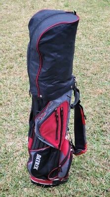 DATREK Black Red & Gray Cart Bag 14-Way, Rain Cover & 8 Pockets, +Cooler Pocket - Image 1 of 4