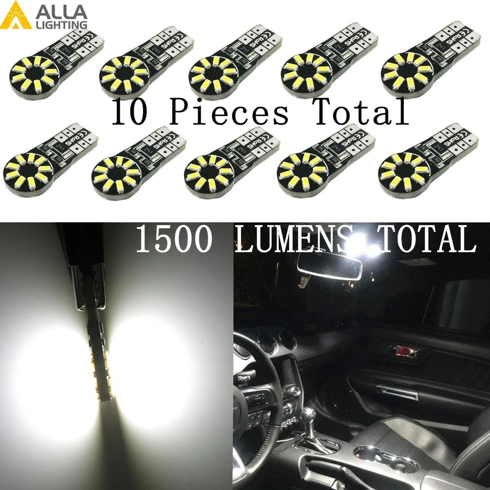 Allá Lighting 10x 18-LED Cortesía Placa Marcador Lateral Bombilla 194, Blanco Foto 1 de 4